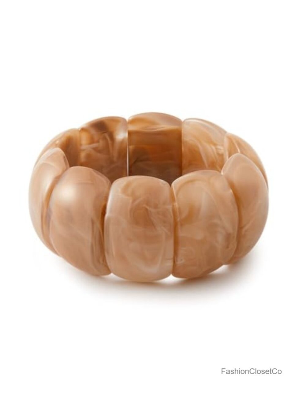 Acrylic Chunky Bangle Bracelet - Resin Stretch Stackable Cuff
